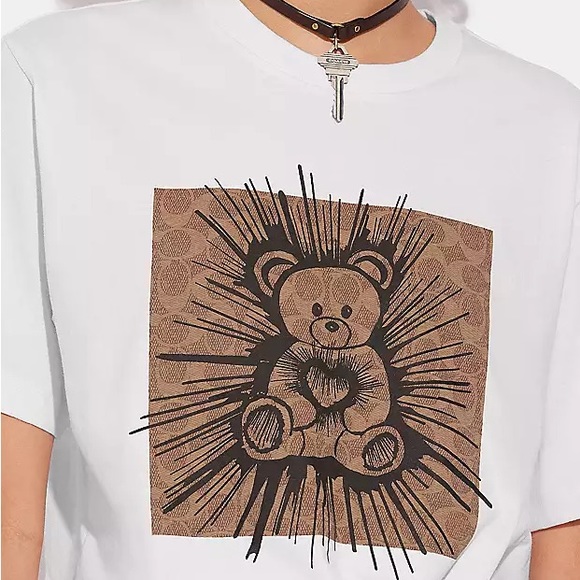 Coach Signature Rave Bear T Shirt In Organic Cotton women - Picture 3 of 3